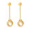 Thumbnail: Movado 18K Yellow Gold Diamond Dangle Earrings Chain w/Diamond Circle