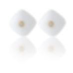 David Webb White Enamel Diamond Ear Clip Earrings 18k yellow gold