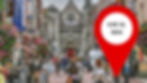 Dublin's Grafton Street featuring a location pin with "Local SEO," highlighting the importance of SEO Dublin strategies in a bustling shopping area.