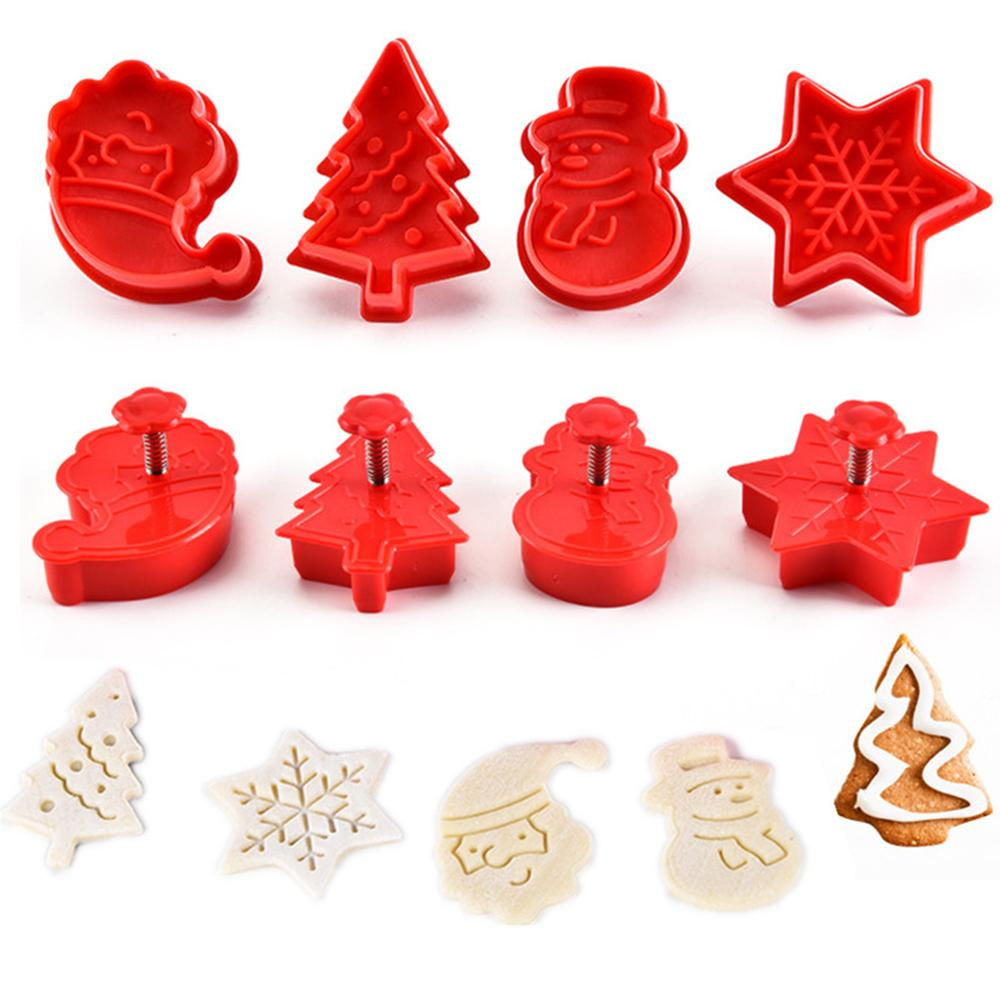 Christmas Cookie Cutter Plunger Set of 4