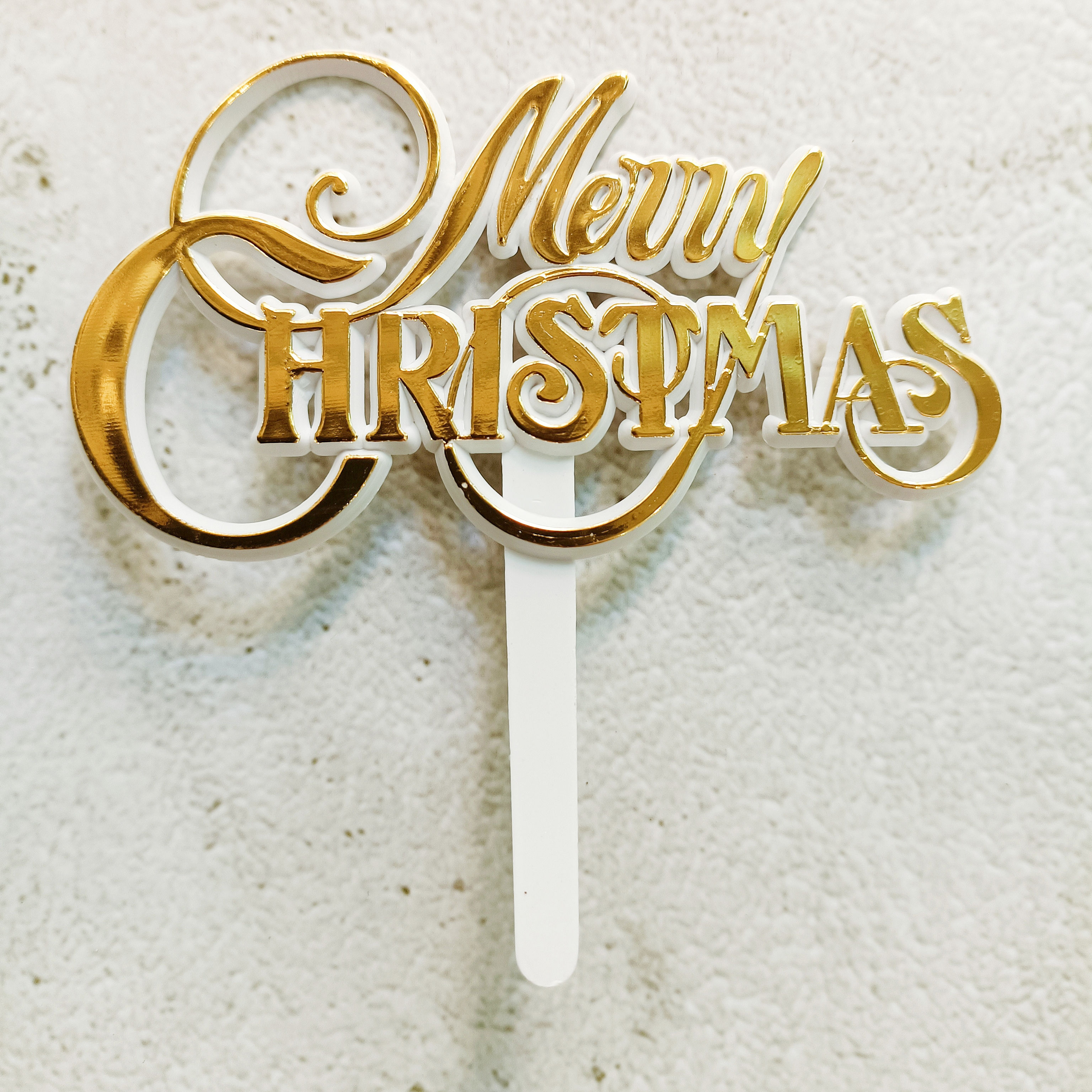 'Merry Christmas' Gold Picks 5 pcs