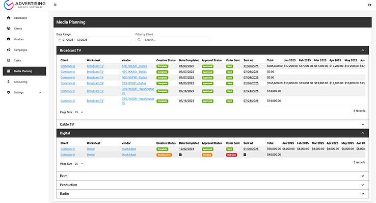 Media Planning Tab
