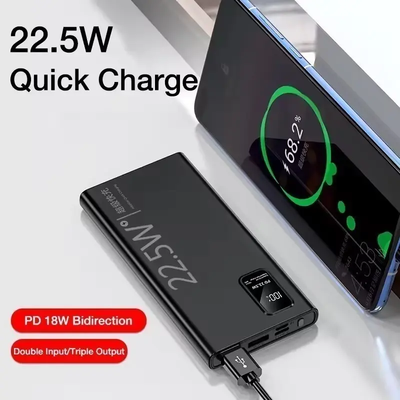 Miniatura: Carregador Portátil 20000mah grande capacidade power bank usb c 22.5w rápido por