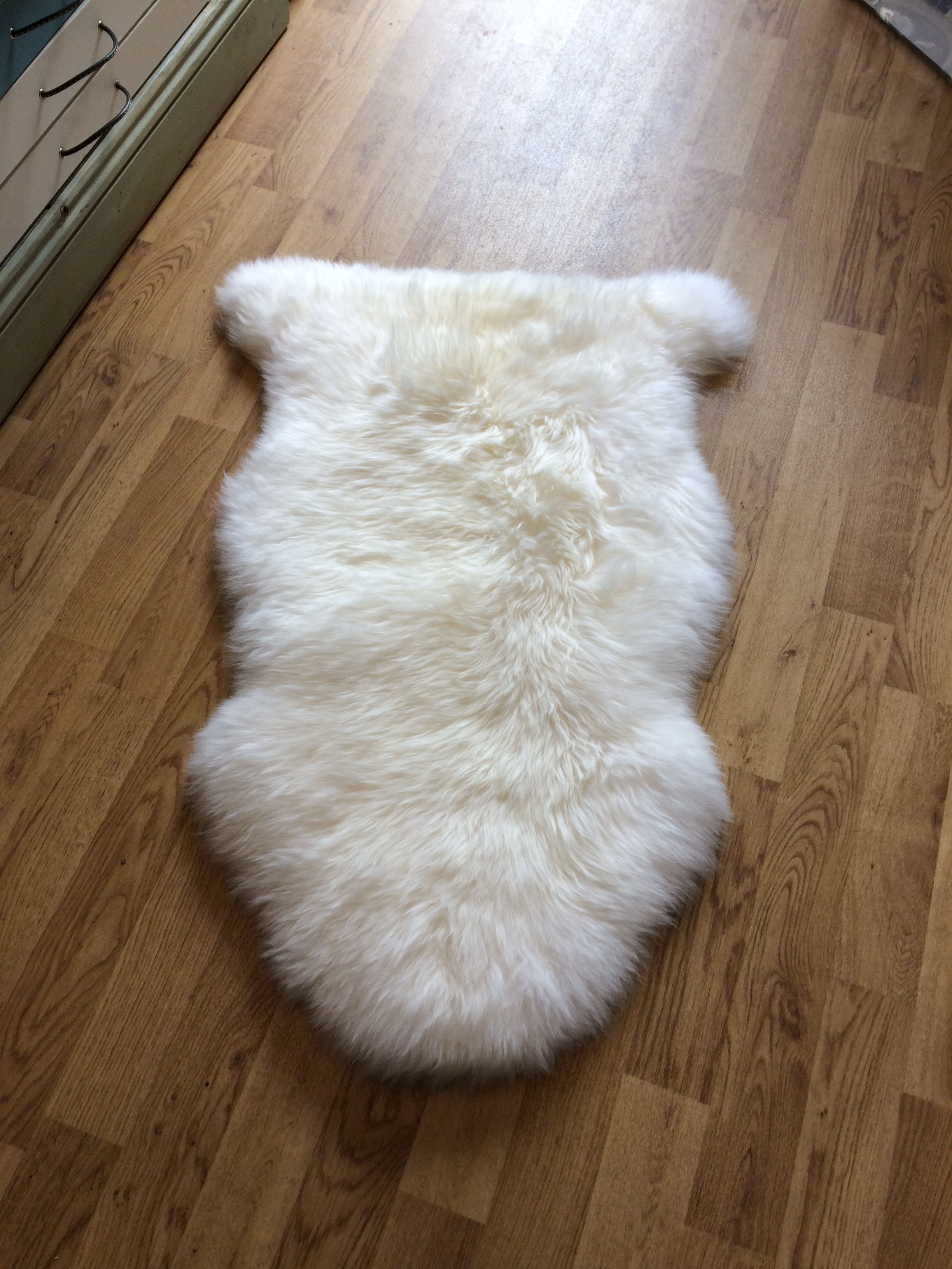 Real Long Haired Sheepskin Rug in White