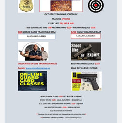 OCT TRAINING SCHEDULE