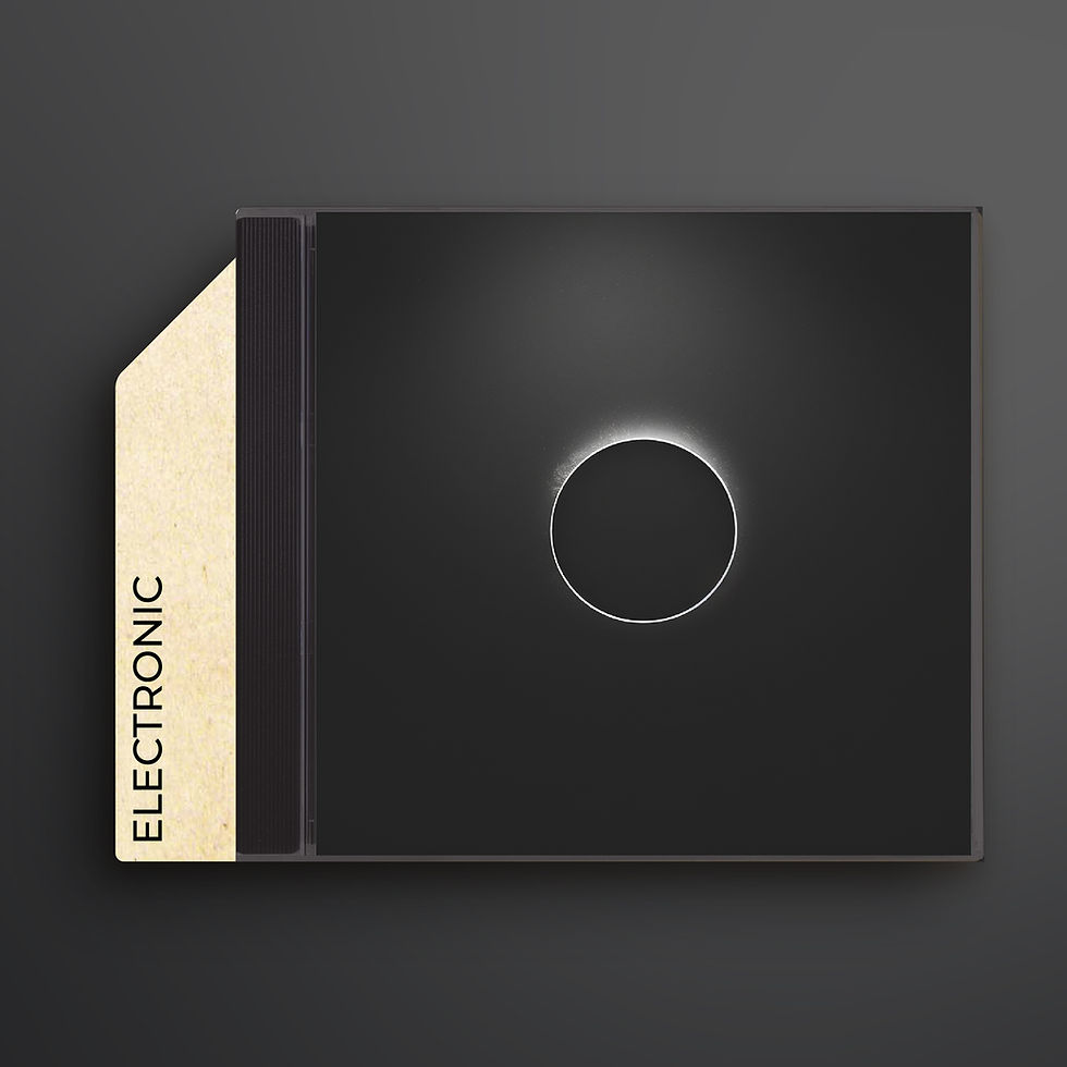 a cd divider with laser-engraved custom title displayed behind a cd jewel case on a dark background