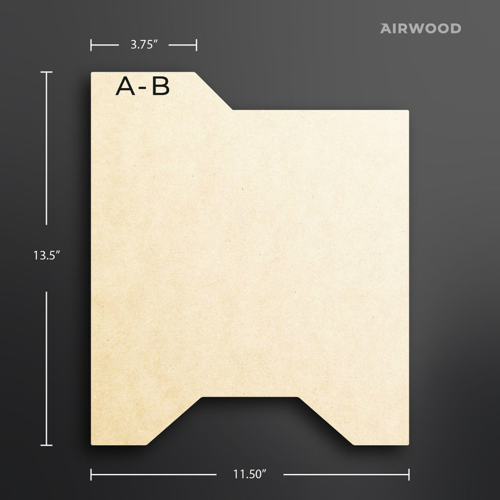 front view of a single vinyl record divider with graphics displaying dimensions