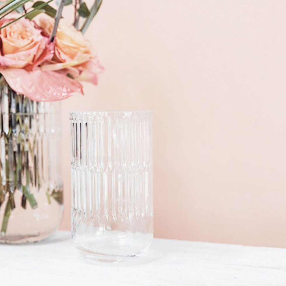 Sophie Vase - A Clear ribbed texture glass vase