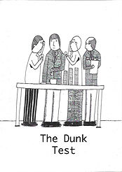 Illustration of factory workers testing biscuits for dunking in a quirky, William Heath Robinson-inspired illustration at Peek Freans biscuit factory.