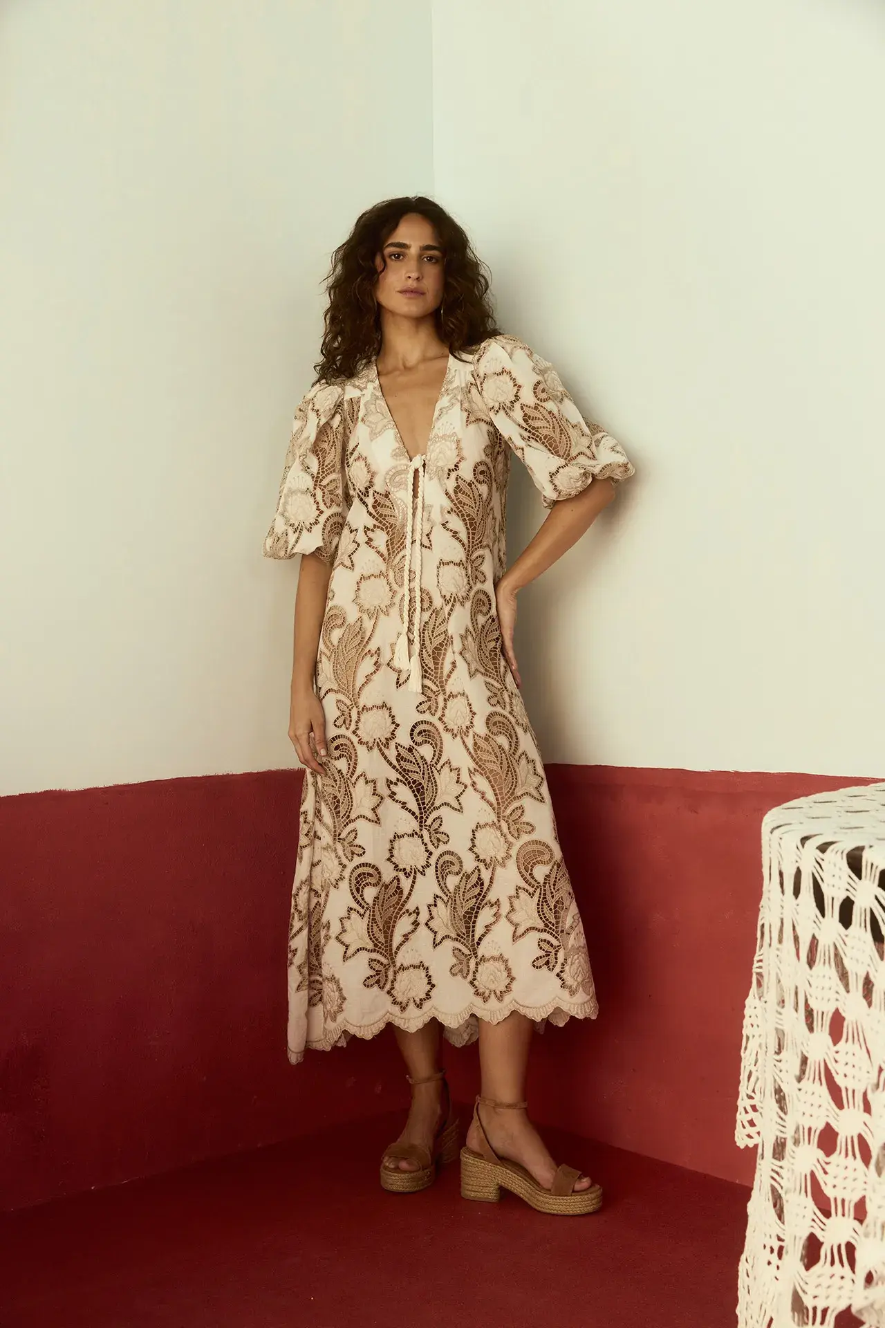 Vestido Richelieu Rosário - Off White | Valônia Véras