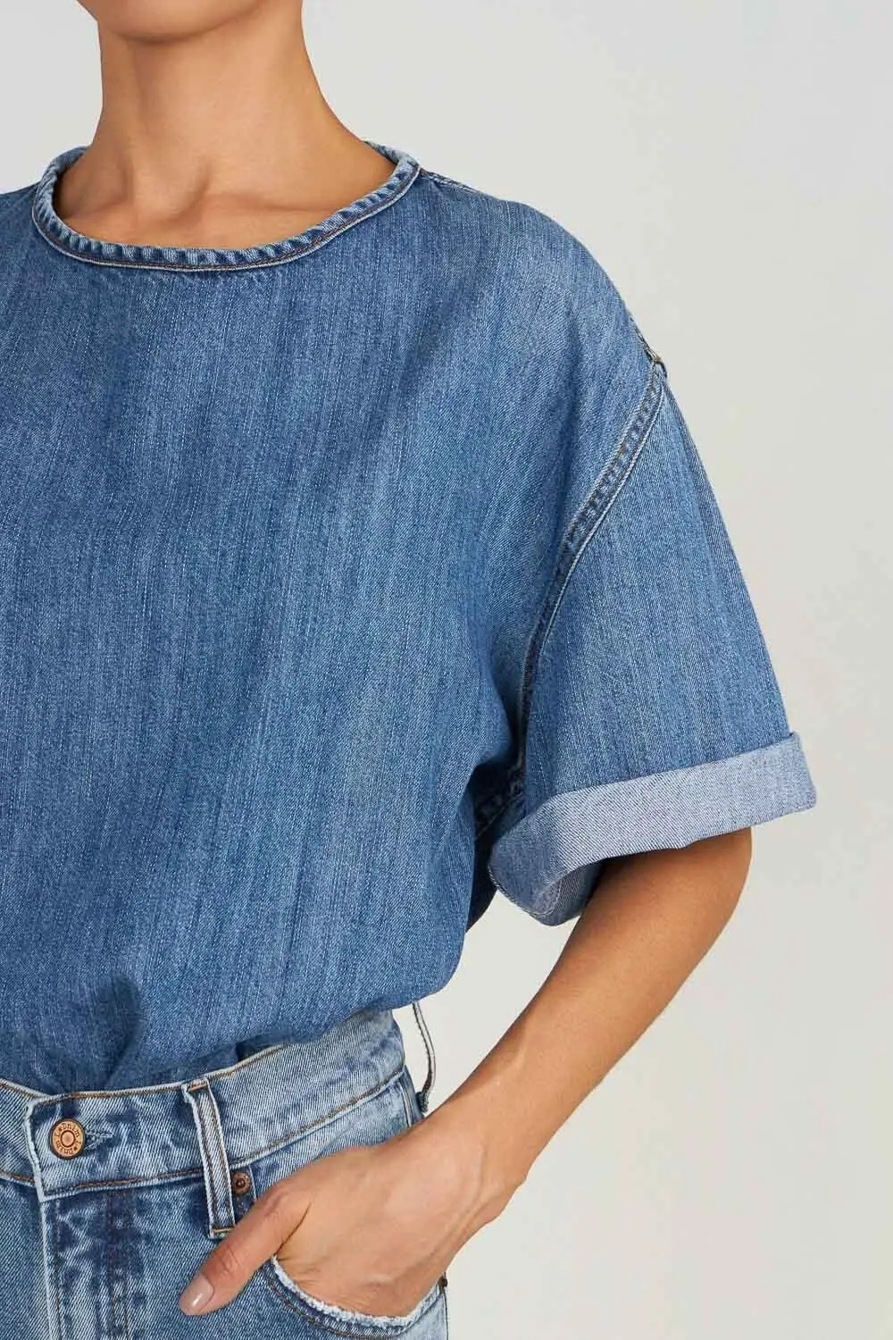 T-Shirt Oversized - Jeans Médio | L*Dnim