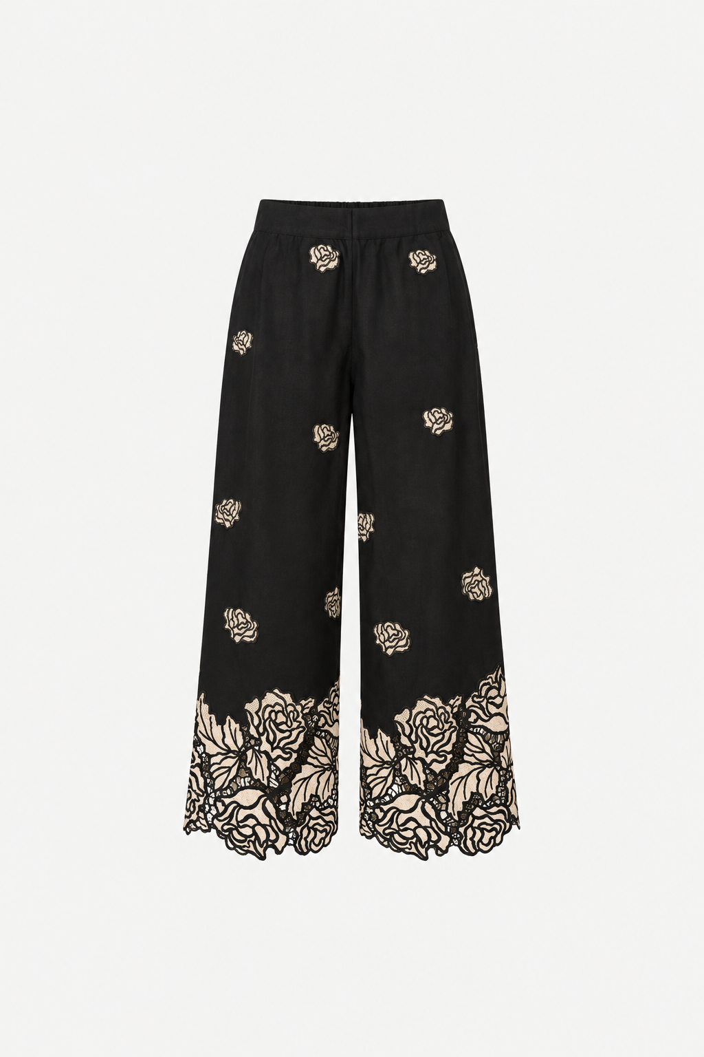 Calça Bordado Barrado - Preto | Valônia Véras