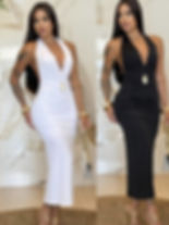 Foto em modelos de frente nas cores preto ou branco