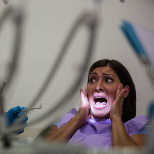 woman afraid of dentist