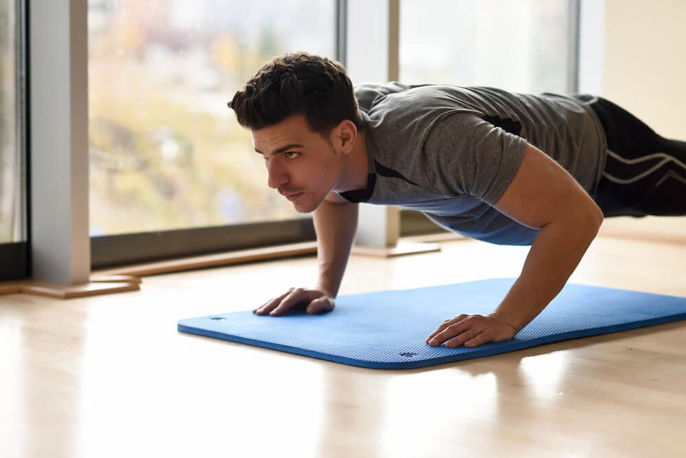 a person performing upper chest push-ups, demonstrating how to do press-ups for beginners with proper form. This exercise targets the upper chest and can be done at home for an effective workout.
