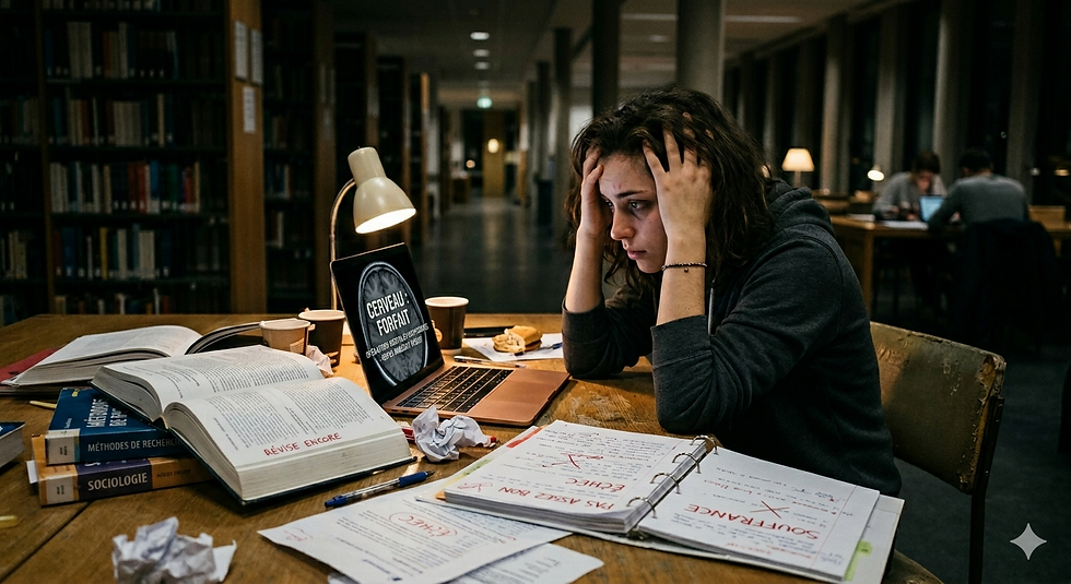 Une femme semble être surchargée par le travail.