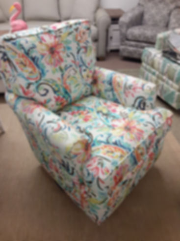 Capri Furniture - Flower Pattern Swivel Rocker