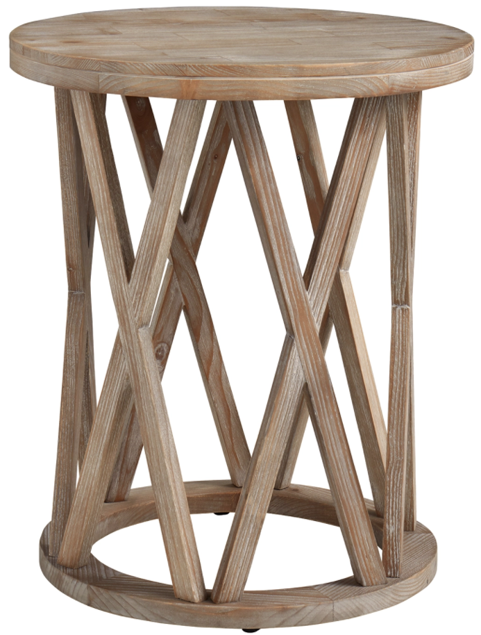 Round Coastal End Table