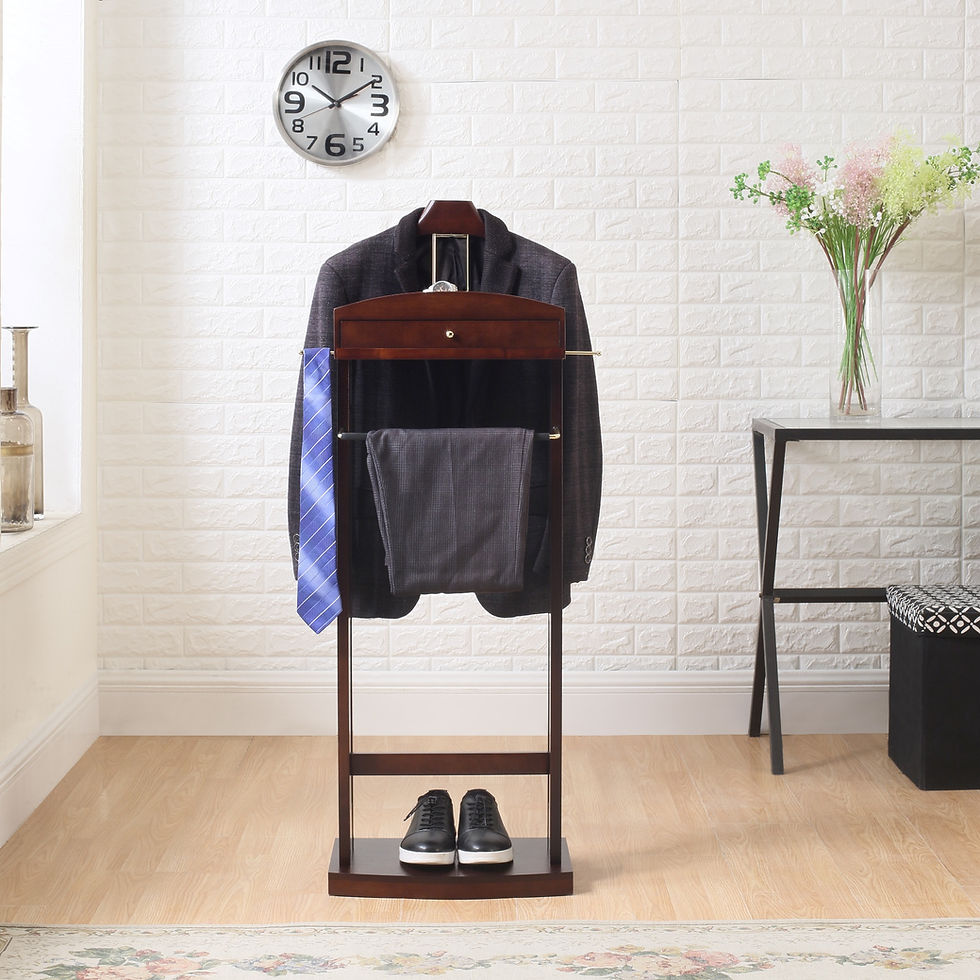 Thumbnail: MILAN Personal Valet Wardrobe Organizer Stand VL16226 - Mahogany