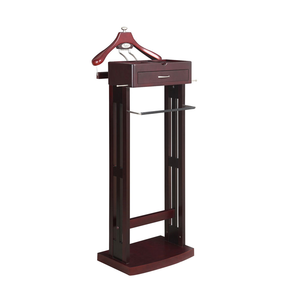 NORSTAR Gentleman's Valet Stand Personal Organizer VL16245 - Mahogany