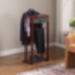 Thumbnail: Proman Products Winston Freestanding Wooden Clothes Valet Stand Organizer