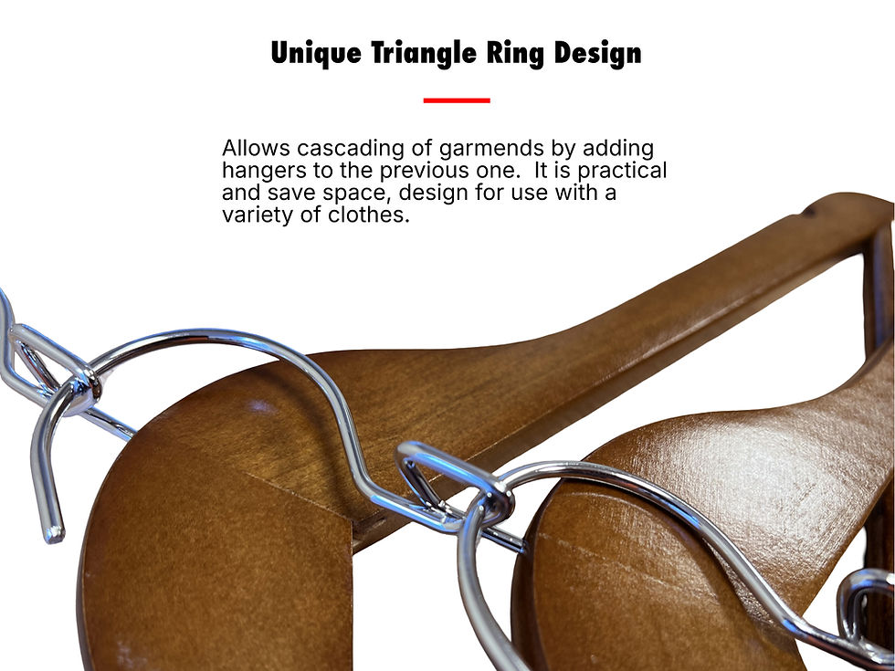 Thumbnail: KS20019 KS20020 Kascade Triad Wooden Hanger with Triangle Ring Design, 50 Pack