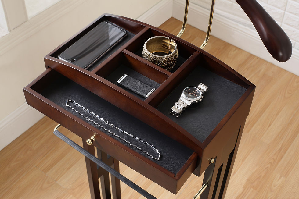 Thumbnail: MILAN Personal Valet Wardrobe Organizer Stand VL16226 - Mahogany