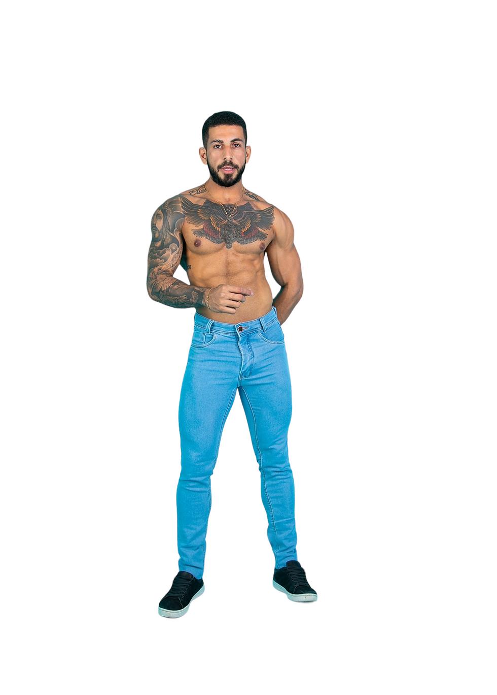 Miniatura: Calça Jeans Masculina Slim Premium Com Elastano Azul Claro