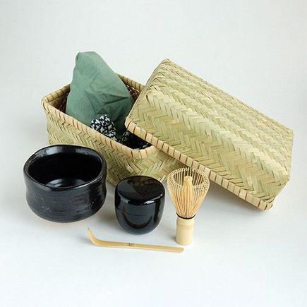  Matcha tea set - Tea Bowl, Tea Teacup, Tea Strainer, Tea Spoon, Tea Liner, Tea Dishes, and Bamboo Case