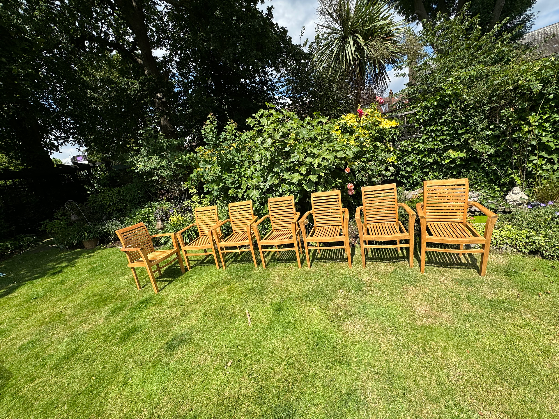 teak outdoor chairs restored