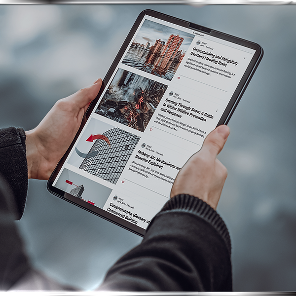 Man holding Tablet with Blog 