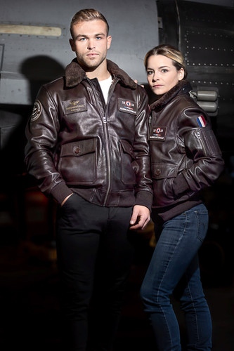 BLOUSON EN CUIR AÉRONAUTIQUE NAVALE Rèf 102493 AERO-DESIGN