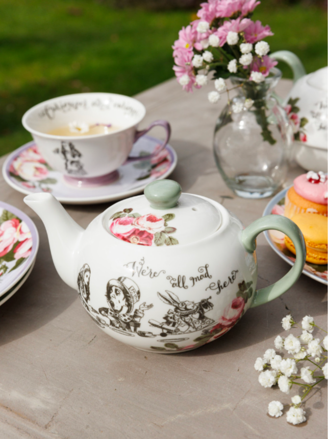 Thumbnail: V&A Mikasa Alice in Wonderland bone china mini Teapot 400ml