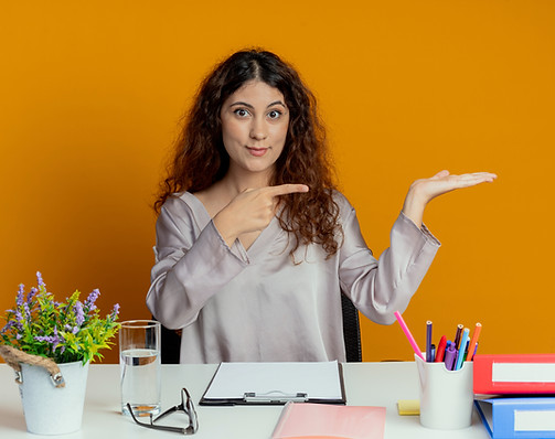 pleased-young-pretty-female-office-worke