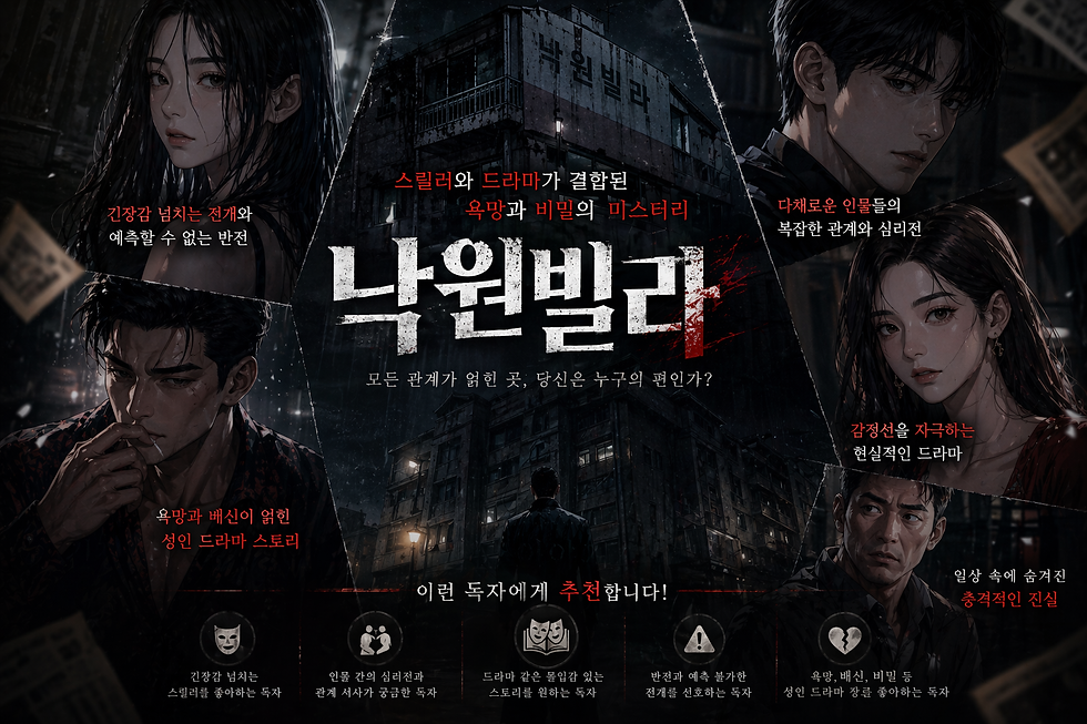 스릴러와 드라마가 결합된 분위기&이런 독자에게 관심을 받을 수 있는 작품