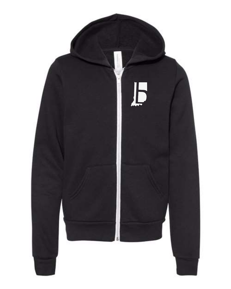 Thumbnail: B & W-Full Zip Hooded Fleece