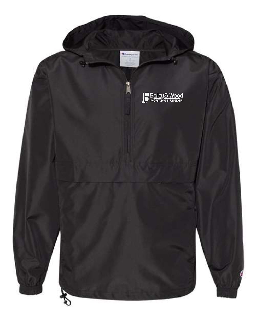 Thumbnail: B & W-Lightweight Hooded 1/4 Zip Pullover