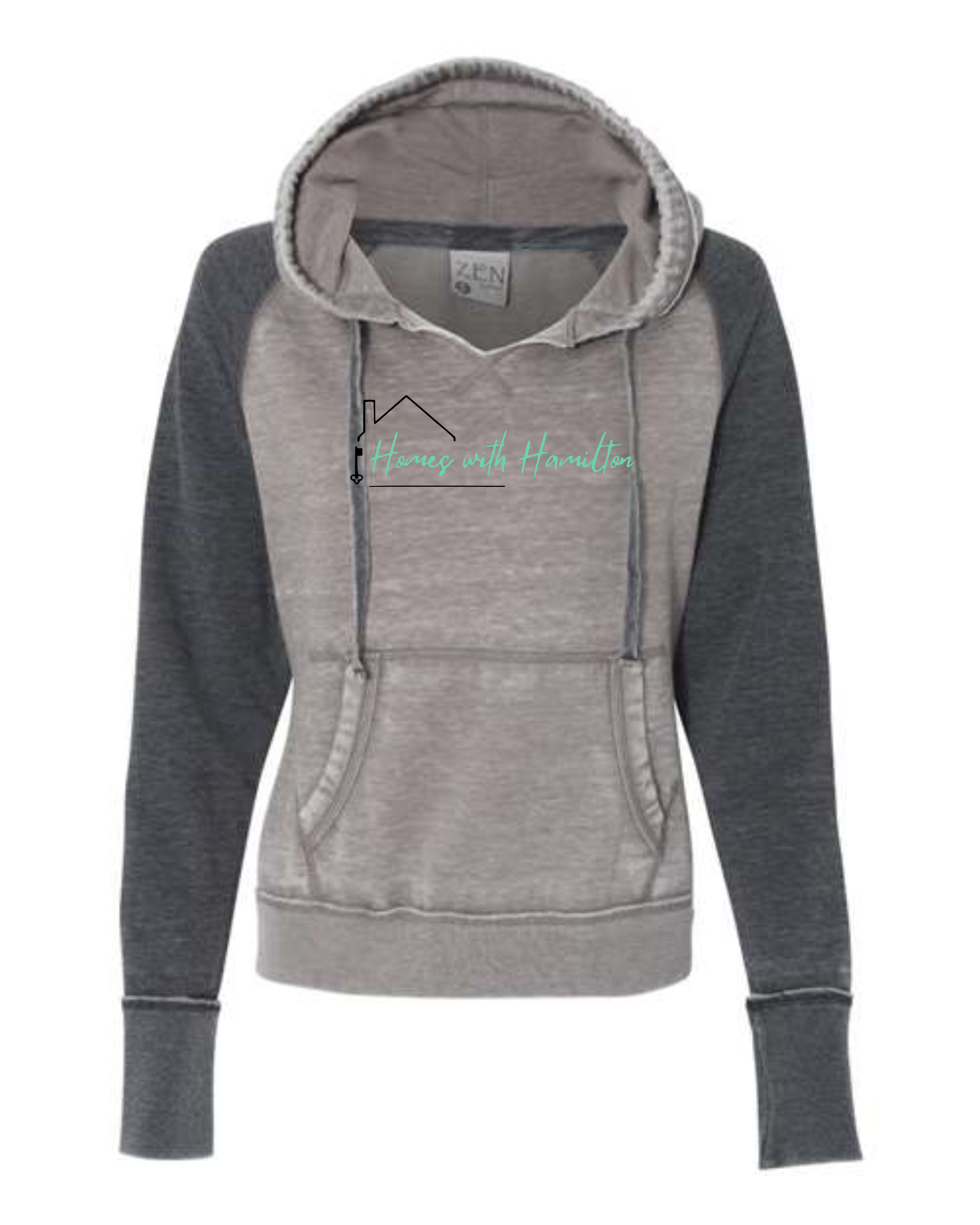 Homes with Hamilton-Ladies 2 Tone Weathered Hooded Fleece
