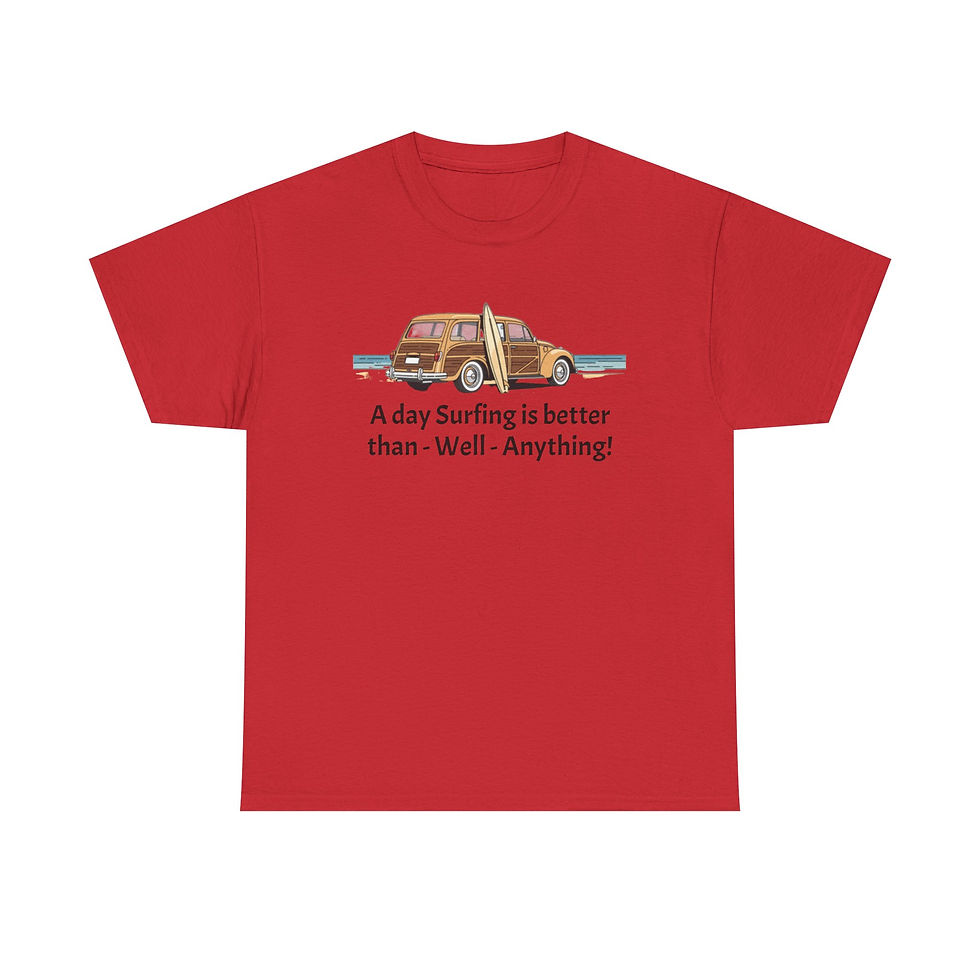 Thumbnail: Surf Wagon T‑Shirt — "A Day Surfing is Better Than — Well — Anything!"
