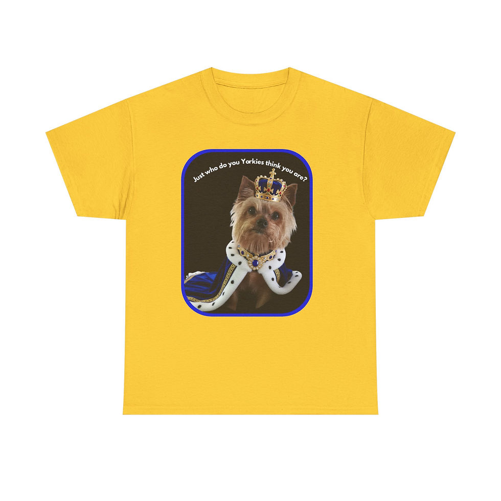 Thumbnail: Yorkie King T‑Shirt – Cute Yorkshire Terrier Crowned Pet Tee