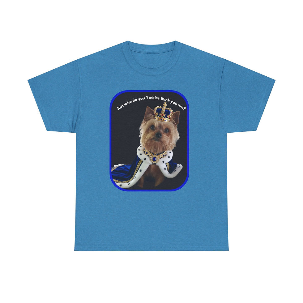 Thumbnail: Yorkie King T‑Shirt – Cute Yorkshire Terrier Crowned Pet Tee