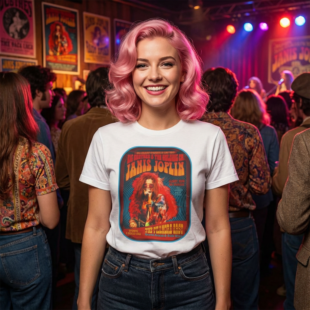 Janis Joplin Vintage Concert Poster T-Shirt