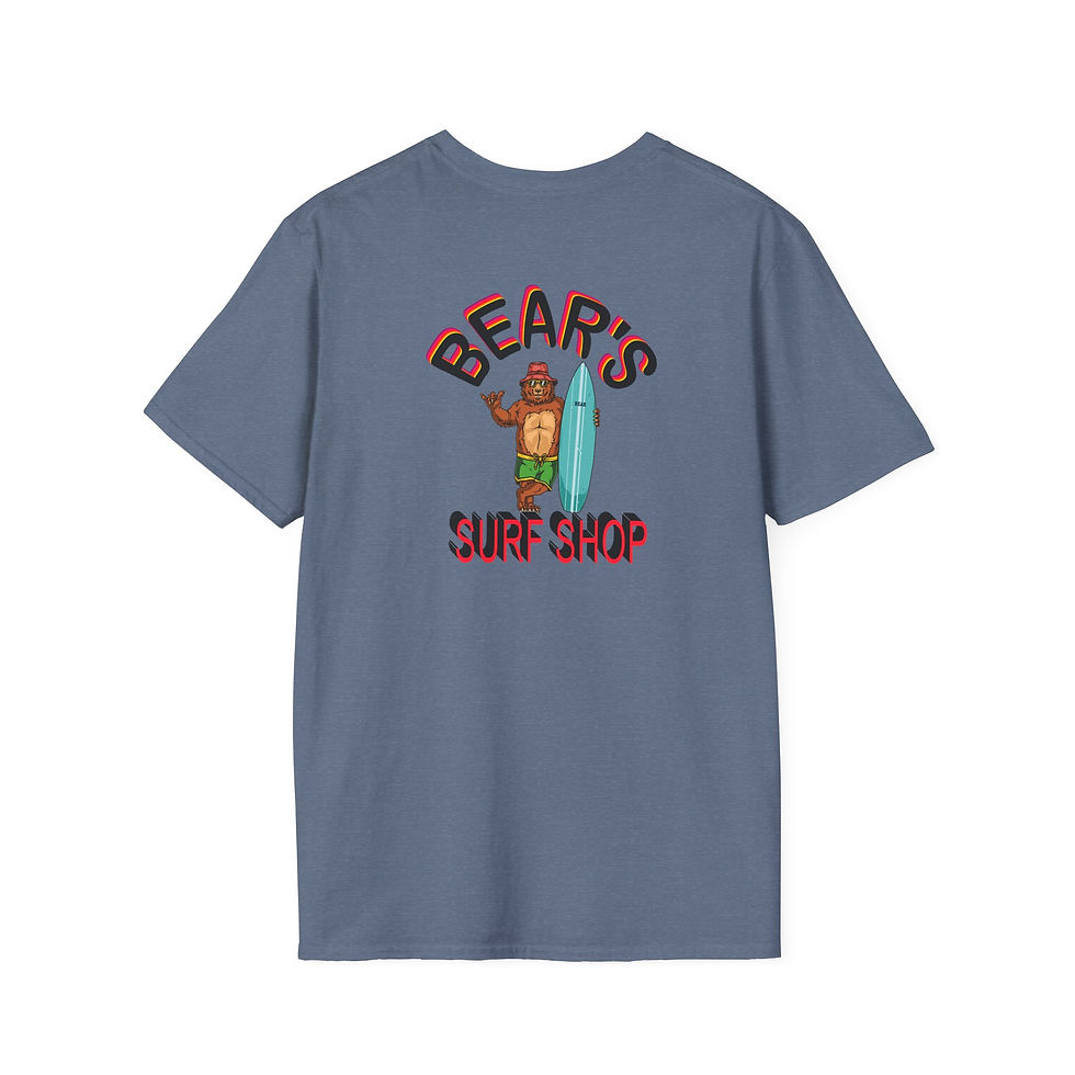 Thumbnail: Bear's Surf Shop T-Shirt — Vintage Beach Surfboard Graphic Tee