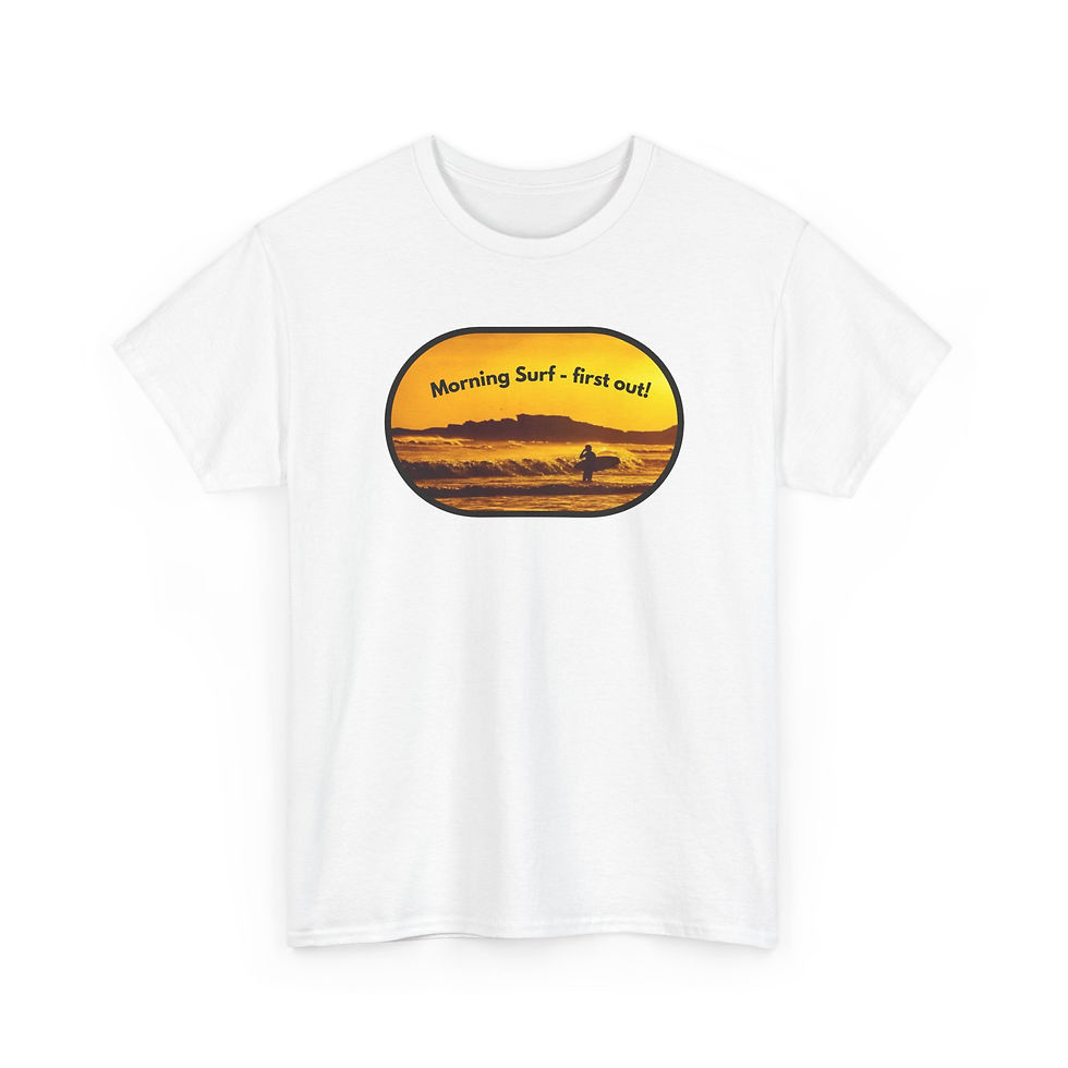 Thumbnail: Surf Sunrise T‑Shirt – "Morning Surf — First Out" Retro Beach Tee