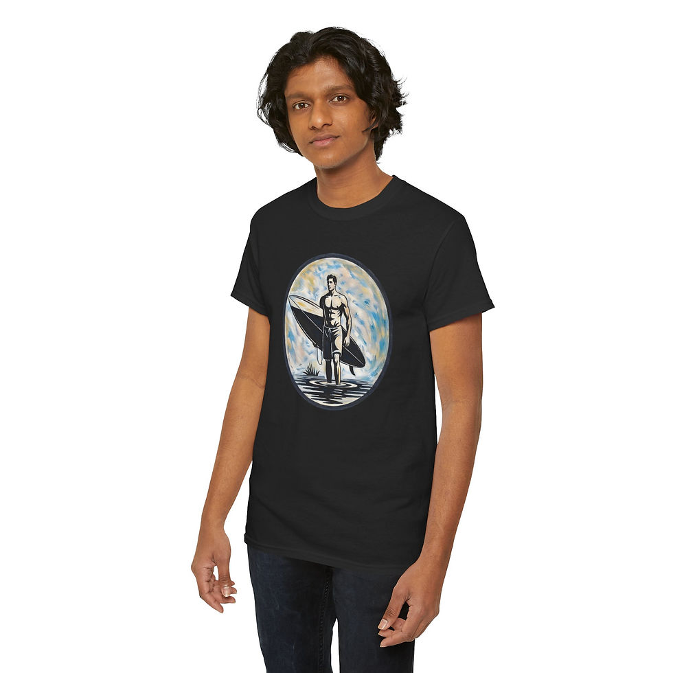 Thumbnail: Surfing Sunset T-Shirt — Retro Surfer Graphic Tee