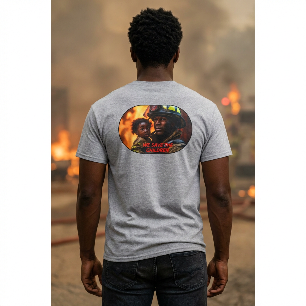Firefighter Rescue Tee — 'Saving Lives' Fire Dept. Tribute Shirt