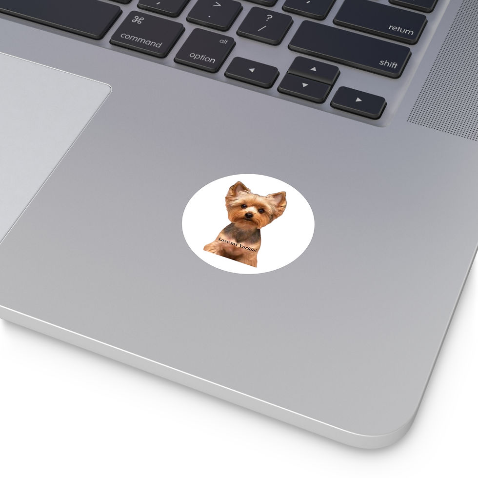 Thumbnail: Yorkie Portrait Round Vinyl Sticker 