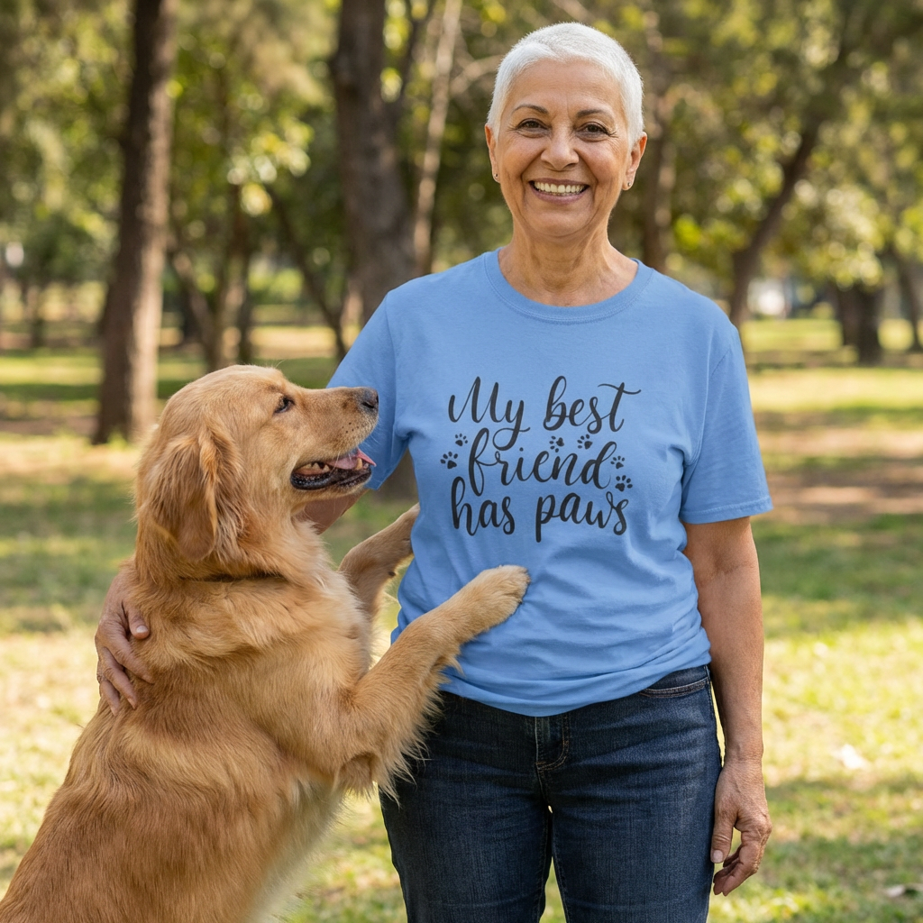 My Best Friend Has Paws T-Shirt — Pet Lover Dog & Cat Tee