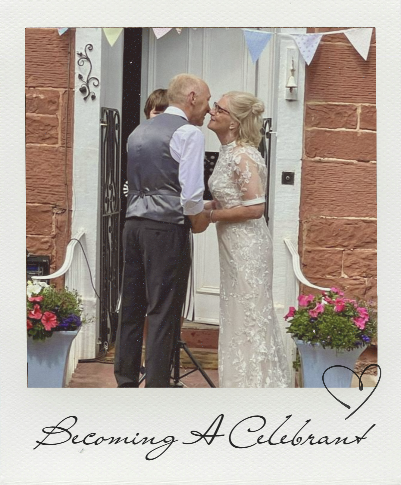 Sara and her husband on their wedding day.