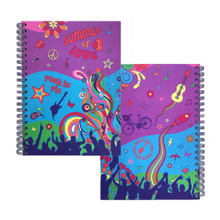 Papelaria Caderno Escolar Produto Oficial Rock in Rio 2017 by le modiste estampa exclusiva inspirada no Verão do Amor, Summer of Love 1967 originals You say you want a Revolution Beatles